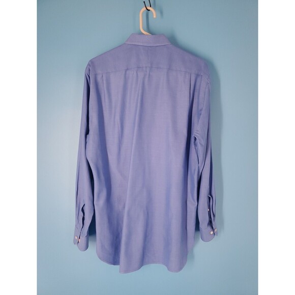 John W Nordstorm Button Front Shirt Trim Fit 15 1/2 32-33 Egytian Cotton Blue - Picture 5 of 8